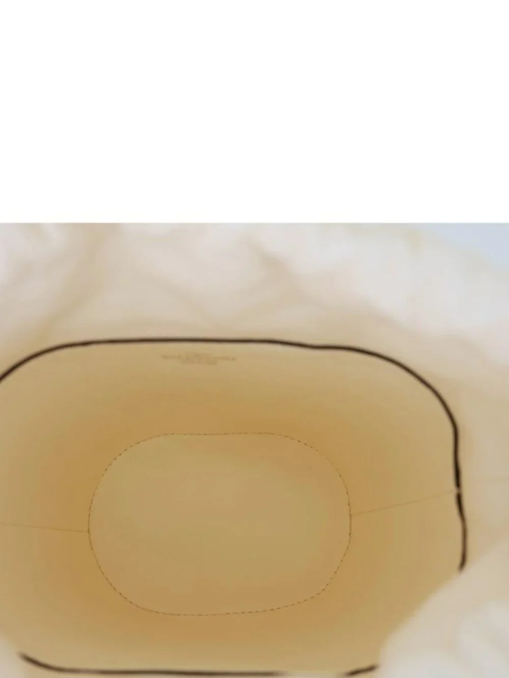 Valentino Garavani Vlogo Raffia Wicker Bucket Bag Beige